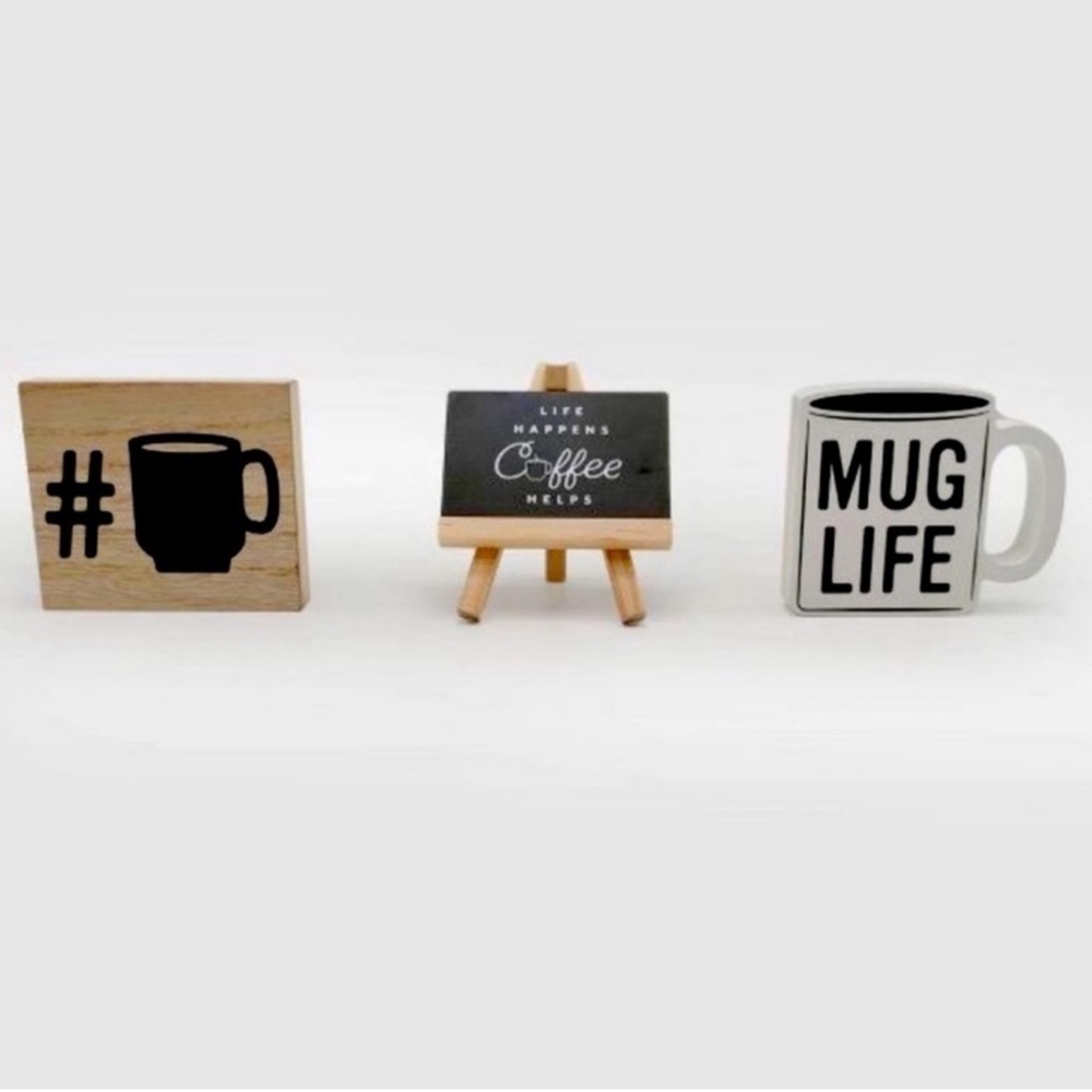 New Target Coffee Bar Tiered Tray Mini Coffee Signs Set of 3